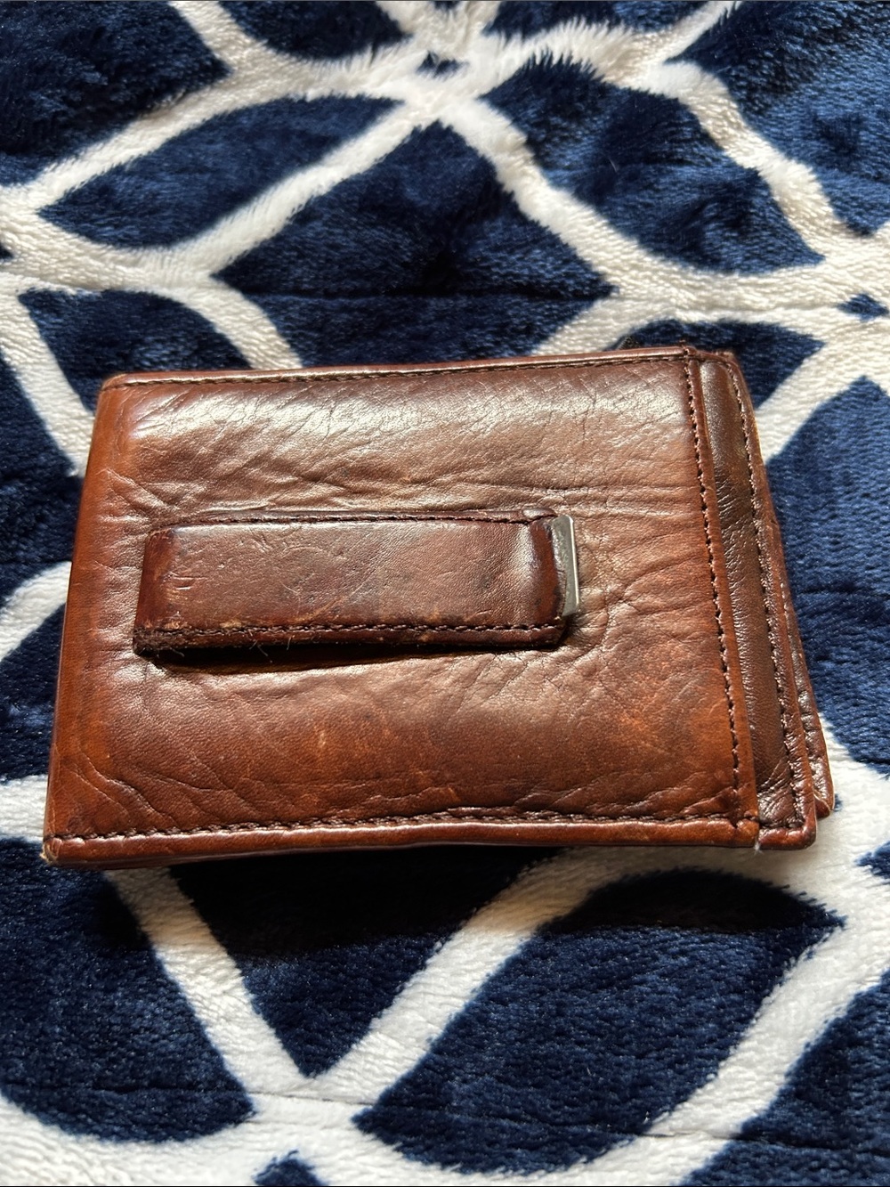 Brown Leather Money Clip Wallet